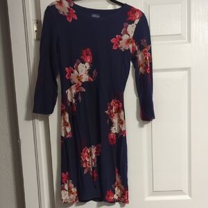 Joules Navy Dress with Pink Floral Design